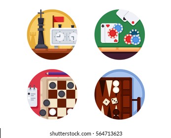 Board games set of icons