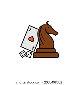 board games set line colored icon. Signs and symbols can be used for web, logo, mobile app, UI, UX