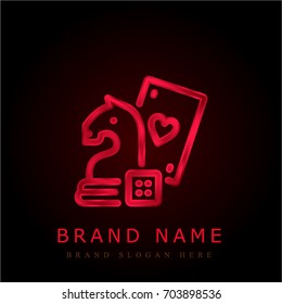 Board Games Set red chromium metallic logo