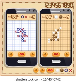 Board games. A set of user interface elements. Mobile app. Vector illustration.