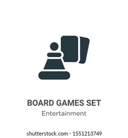 Board games set vector icon on white background. Flat vector board games set icon symbol sign from modern entertainment collection for mobile concept and web apps design.