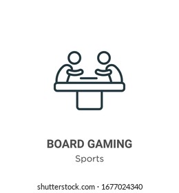 Board gaming outline vector icon. Thin line black board gaming icon, flat vector simple element illustration from editable sports concept isolated stroke on white background