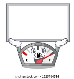 Up board gasoline indicator in the character shape