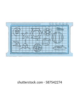 board with geometric figures