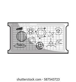 board with geometric figures
