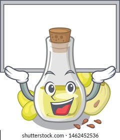 Up board grape seed oil in a cartoon