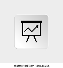 board with graph  - black vector icon