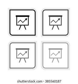 board with graph  - grayscale vector icon