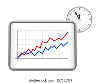 board with graph on a white background