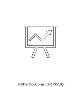 board with graph  - vector icon