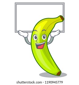 Up board green banana cartoon in the market