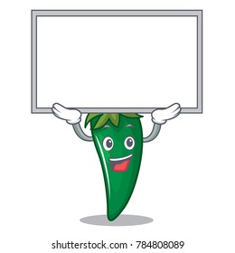 Up board green chili character cartoon