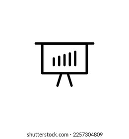 board with growing graph - vector icon