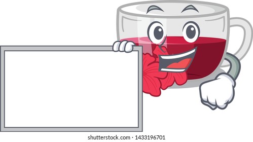 With board habiscus tea isolated in the mascot