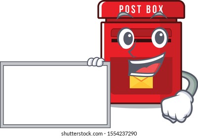 with board happy mailbox in with cartoon cute