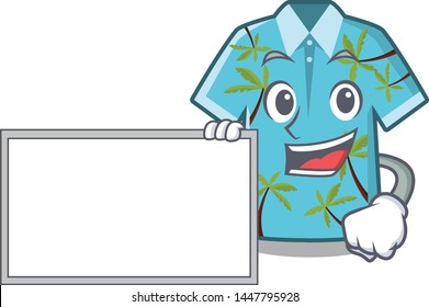 With board hawaiian shirt in the mascot shape