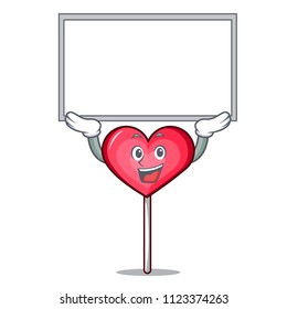 Up board heart lollipop character cartoon