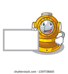 With board helmet diving in the mascot shape