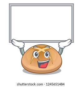 Up board hot cross buns on cutting cartoon