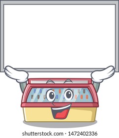 Up board ice cream freezer isolated the mascot
