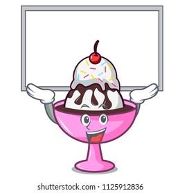 Up board ice cream sundae character cartoon
