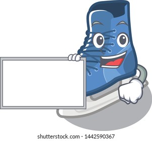 With board ice skate isolated with the mascot