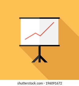 Board icon. Flat design style modern vector illustration. Isolated on stylish color background. Flat long shadow icon. Elements in flat design.