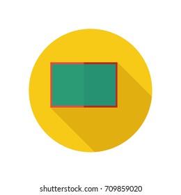 Board icon in flat style with long shadow, isolated vector illustration on yellow transparent background