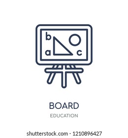 Board icon. Board linear symbol design from Education collection.