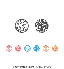 Сircuit board icon set isolated on white background. Vector illustration