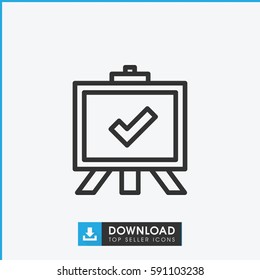 board icon. Simple outline board vector icon. On white background.