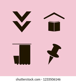 board icon. board vector icons set school, bathroom, push pin and down arrow