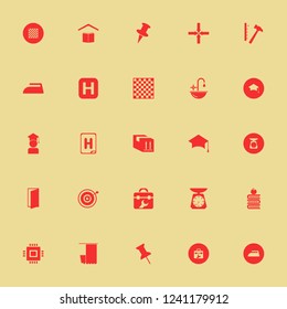 board icon. board vector icons set chess board, hammer nails, door open and bathroom