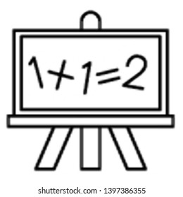 Board Icon, Vector Illustration, Education Outline