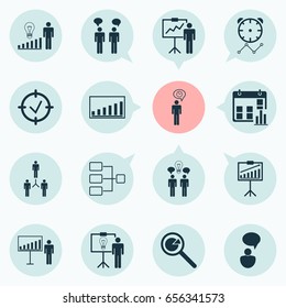 Board Icons Set. Collection Of Approved Target, Planning, Project Presentation And Other Elements. Also Includes Symbols Such As Project, Solution, Structure.