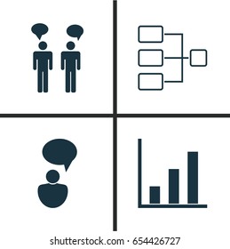 Board Icons Set. Collection Of Bar Chart, System Structure, Opinion Analysis And Other Elements. Also Includes Symbols Such As Statistic, Graph, Bar.