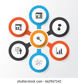 Board Icons Set. Collection Of Bar Chart, Conversation, Opinion Analysis And Other Elements. Also Includes Symbols Such As Message, Diagram, Goals.