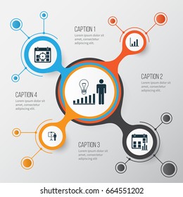 Board Icons Set. Collection Of Presentation Date, Solution Demonstration, Project Targets And Other Elements. Also Includes Symbols Such As Bar, Success, Presentation.