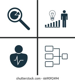 Board Icons Set. Collection Of System Structure, Decision Making, Project Analysis And Other Elements. Also Includes Symbols Such As Management, Person, Chracater.