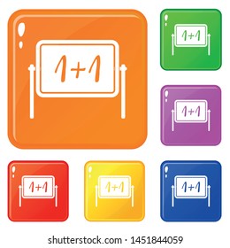 Board icons set collection vector 6 color isolated on white background