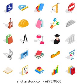 Board icons set. Isometric set of 25 board vector icons for web isolated on white background