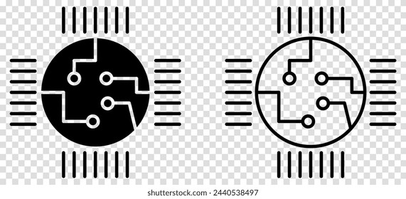 Сircuit board icons. Vector illustration isolated on transparent background