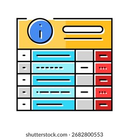 informações do tabuleiro ícone de cor vetor. sinal de informações do tabuleiro. símbolo isolado ilustração