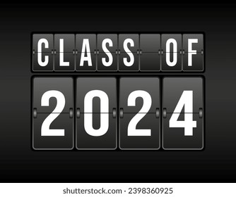 A board with the inscription class of 2024. Design for websites, applications, decorations, posters and greeting labels