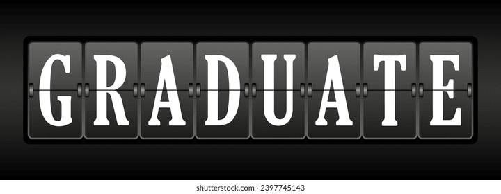 A board with the inscription graduate. Design for websites, applications, decorations, posters and greeting labels