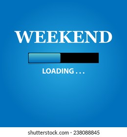 board with inscription "Weekend, loading"