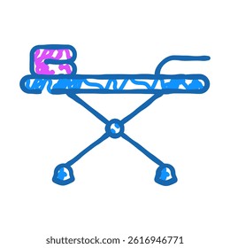 board for ironing doodle icon sketch vector. board for ironing sign. isolated symbol illustration