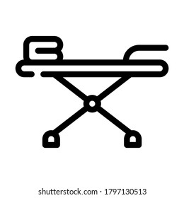 para el vector de icono de línea de planchar. placa para el cartel de planchado. símbolo de contorno aislado ilustración negra