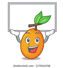 Up board juicy yellow plums with leaves cartoon