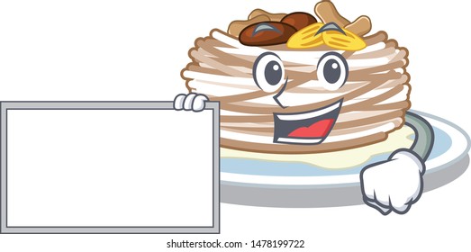 With board kataifi is served in cartoon bowl
